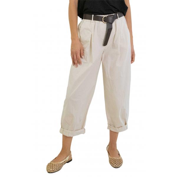 Pantalone morbido in cotone leggero con cinta "Olivia"